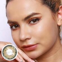 FRESH LADY Freshlady 微妙彩色隐形眼镜，适合学校学生 Stunna Girl Kamille 彩色隐形眼镜，1 年一次性万圣节服装角色扮演 - 綠色 - 查看 5