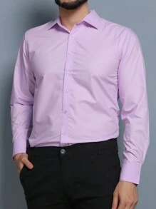Men Shirts - 紫丁香色 - 查看 2