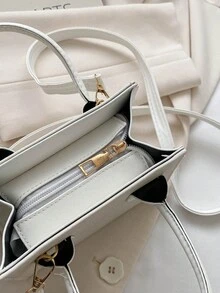 Túi xách đeo vai thời trang màu trơn thanh lịch dành cho nữ sinh viên - Màu be - Xem 10