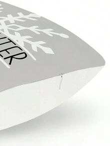 4入組雪花格紋聖誕樹字母灰色印花枕套,適用於聖誕節家居裝飾 - 雪花灰套裝-4pcs - 查看 5