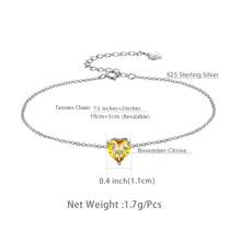1pc Hearts Bracelet For Women Girls, Zirconia Birthstone Bracelets 925 Sterling Silver Anklets Elegant Chain Jewelry Gift For Her Mom Wife Girlfriend Birthday Anninversary Dating Valentine's Day Gifts, Mother's Day Gifts - Heart-shaped - View 15