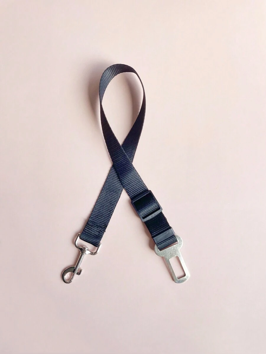 1pc Pet Car Seat Belt - Black - View 1