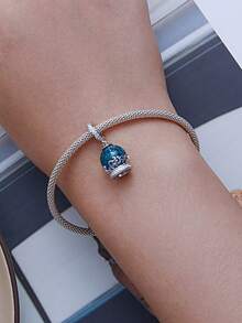 1 件夢幻心形和星星 925 純銀 Diy 珠子適合手鍊和項鍊製作,女士禮物