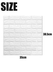 Patrón De Ladrillo Pegatina De Pared 3d Papel Tapiz 10 PCS - Blanco - Ver 4