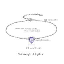1pc Hearts Bracelet For Women Girls, Zirconia Birthstone Bracelets 925 Sterling Silver Anklets Elegant Chain Jewelry Gift For Her Mom Wife Girlfriend Birthday Anninversary Dating Valentine's Day Gifts, Mother's Day Gifts - Heart-shaped - View 24