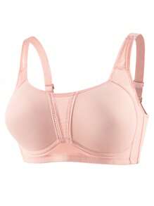 Thin Women's Underwear, Top Type Bra For Large Breasts, Reducing Side Breast, Preventing Sagging And Shock, Seamless, Shrink Chest - Pink - View 4