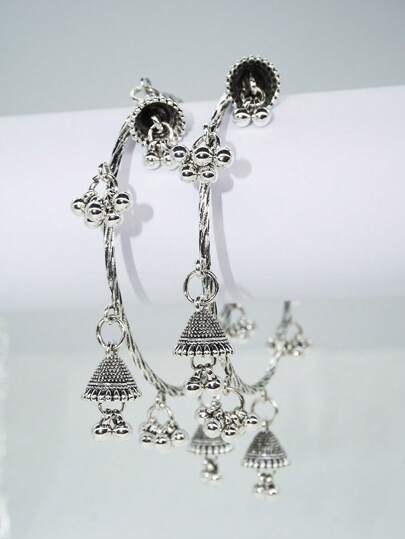 European And American Style Fashionable Ladies Charm Bracelet With Beaded Ccb & Bells, Suitable For Everyday Wear