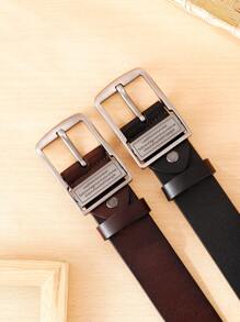 男士皮革針扣腰帶 - 咖啡棕 - 查看 3