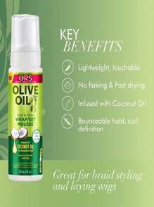 207毫升ors橄欖油定型增光摩絲-非常適用於穿辮子和放置假髮 - 軍綠色 - 查看 2