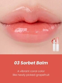 Rom&nd Romand GLASTING 融化唇膏 03 雪桃唇膏，轻盈肌肤融化膜，柔雾光泽，透气唇部贴合，蜜桃茶啫喱透明，清凉玫瑰星尘，冰霜薄荷氧气，便携式SOS唇膏，裸妆秘诀，韩国化妆品 - 光亮 03 冰淇淋膏 - 查看 3