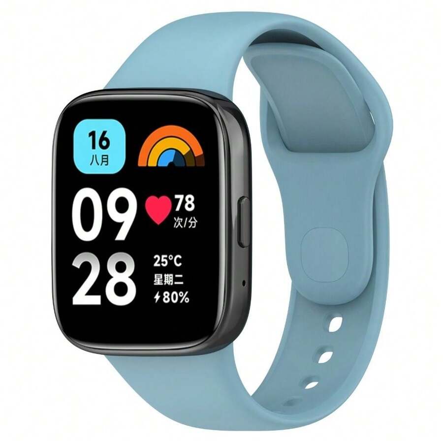 1 条硅胶表带，兼容 Redmi Watch 3 Active 智能手表替换运动手环腕带，兼容 Redmi Watch 3 Active 表带 - 藍色 - 查看 1