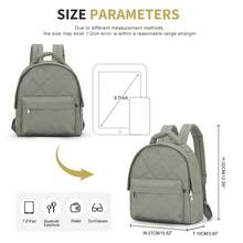 背包女士2023新款高級多功能旅行背包女士時尚小背包女士書包適合工作和購物 - 綠色 - 查看 4