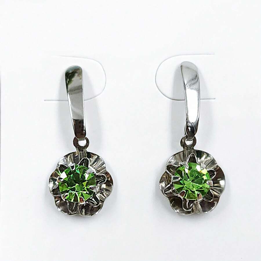 Stud Earrings - Green - View 1