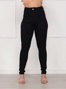 Women Jeans - 黑色 - 查看 1