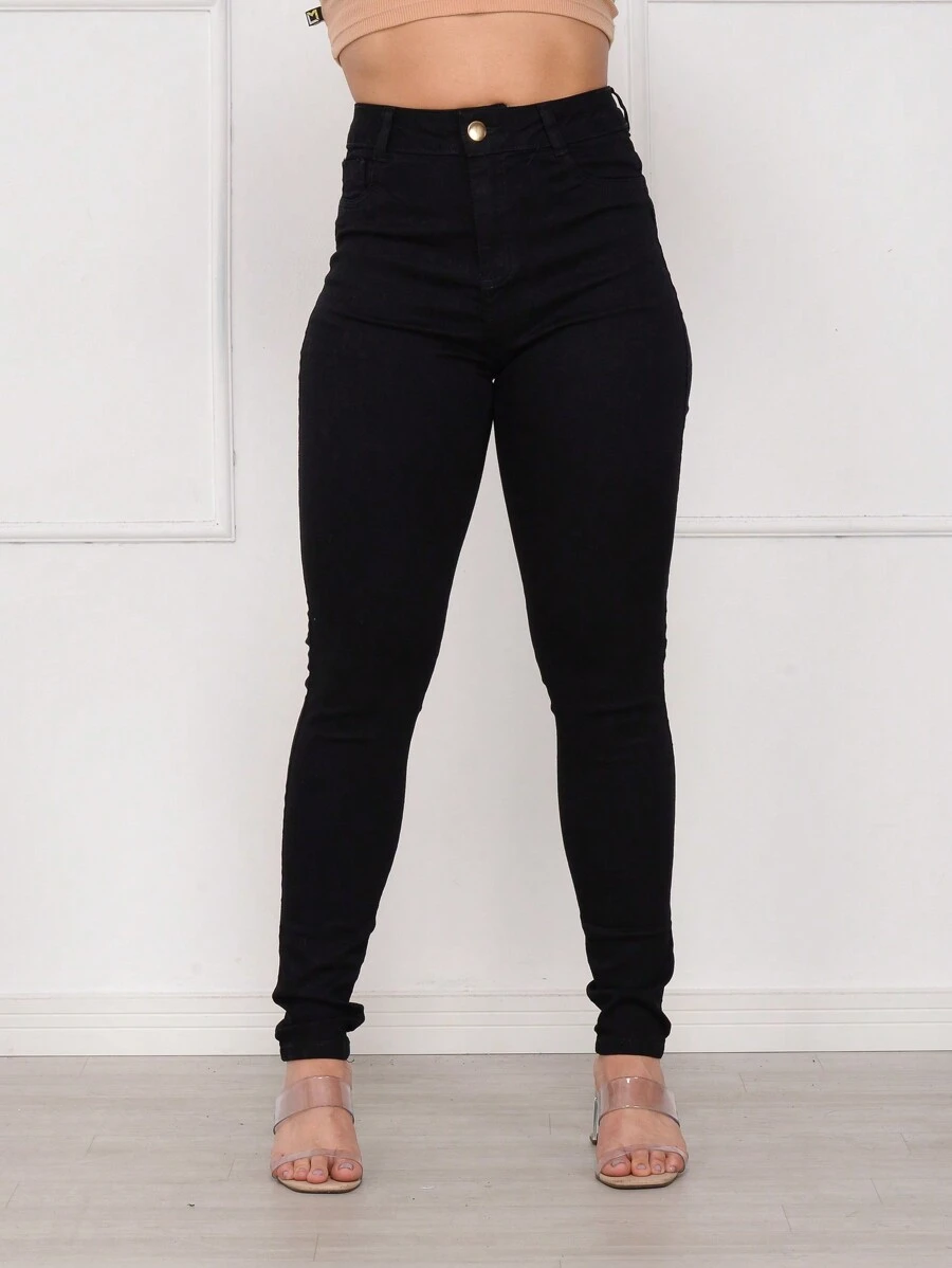 Women Jeans - 黑色 - 查看 1