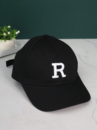1 pieza Gorra de béisbol con bordado de letra R para todas las estaciones para niños