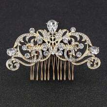 1 件時尚水滴和葉子設計髮梳珠寶新娘婚禮頭飾和新娘配件
