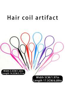 6對topsy Tail髮型工具,topsy Tail,頭髮編織配件馬尾製造器,法式辮工具topsy Tail Loop髮套套裝(6色) - 彩色 - 查看 1