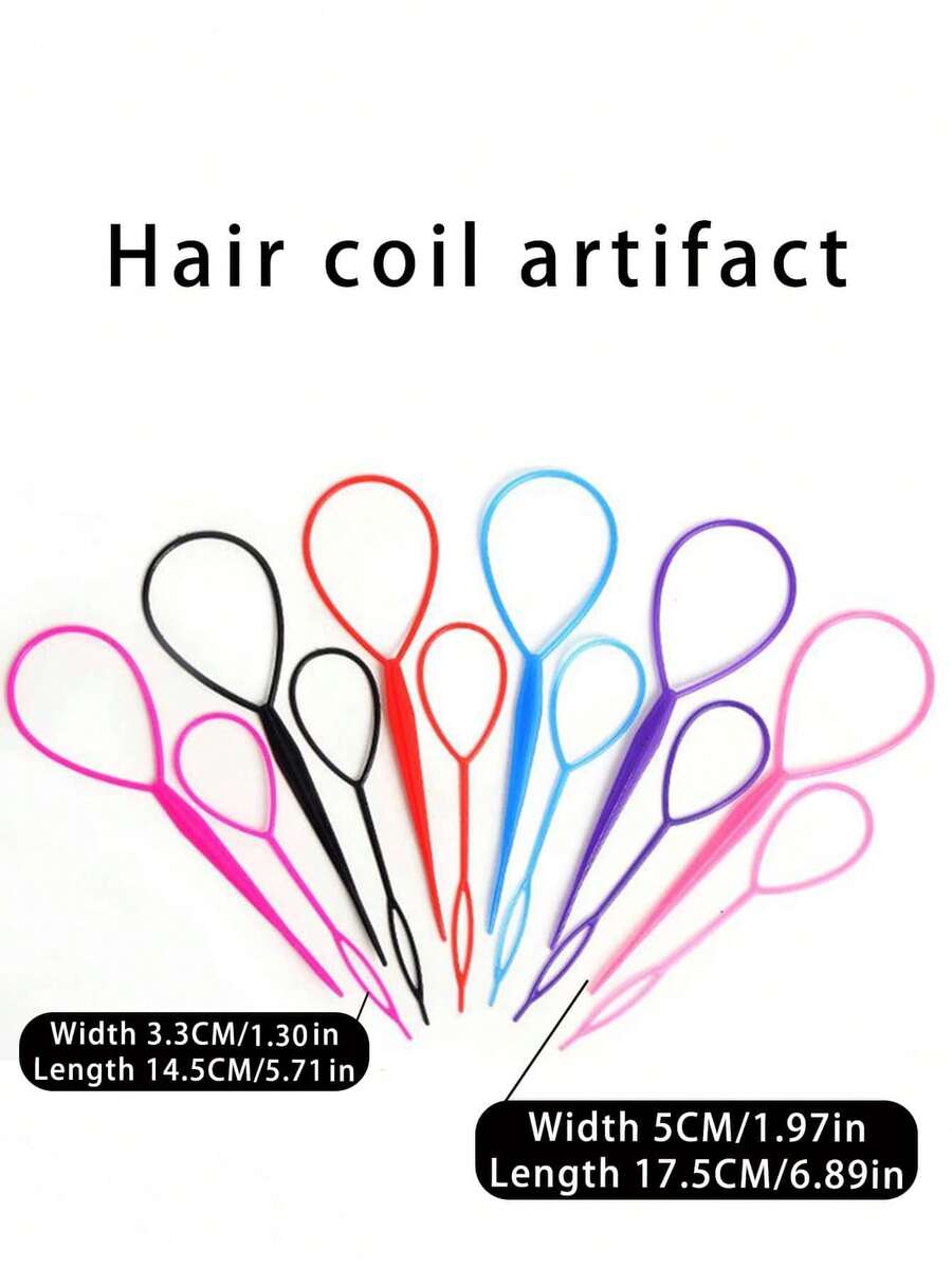 6對topsy Tail髮型工具,topsy Tail,頭髮編織配件馬尾製造器,法式辮工具topsy Tail Loop髮套套裝(6色) - 彩色 - 查看 1