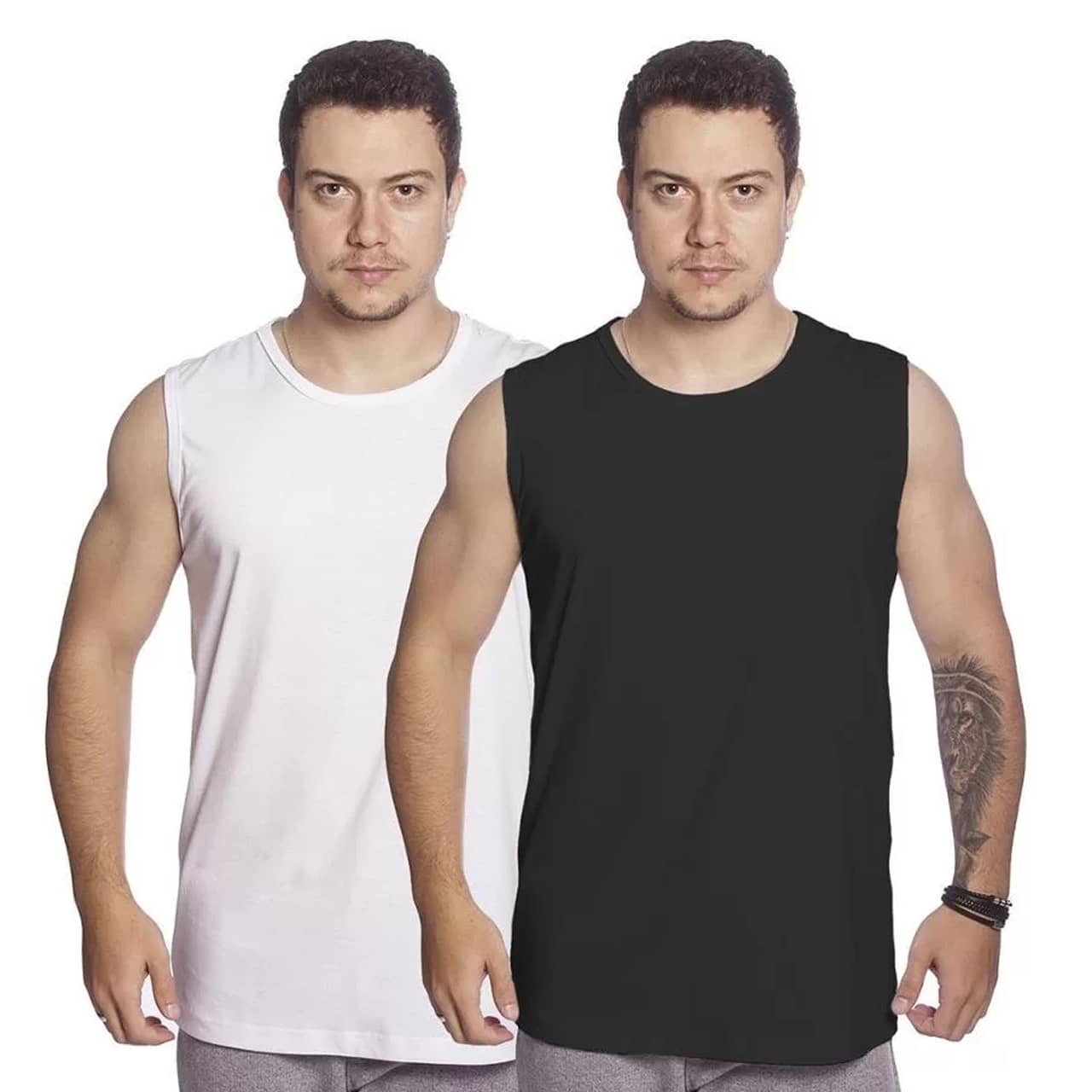 Men T-Shirts - 黑與白 - 查看 1