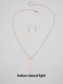 imoli 3pcs Rectangle Decor Jewelry Set - Rose Gold - View 7