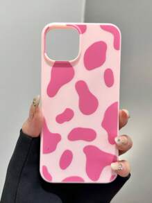 1pc Matte Tpu Phone Case With Pink Cow Pattern Compatible With IPhone 11/12/13/14/15 Pro Max