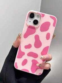 1pc Matte Tpu Phone Case With Pink Cow Pattern Compatible With IPhone 11/12/13/14/15 Pro Max