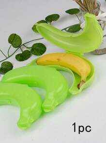 1pc Banana Storage Box For Outdoor Travel Cute Banana Case Protector Box Container Trip Lunch Fruit Storage Box Holder Cute Model, Banana Storage Box: Portable Fresh-keeping Box For Outdoor Travel, Perfect For Storing Bananas To Keep Them Fresh - Green - View 1