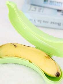 1pc Banana Storage Box For Outdoor Travel Cute Banana Case Protector Box Container Trip Lunch Fruit Storage Box Holder Cute Model, Banana Storage Box: Portable Fresh-keeping Box For Outdoor Travel, Perfect For Storing Bananas To Keep Them Fresh - Green - View 4