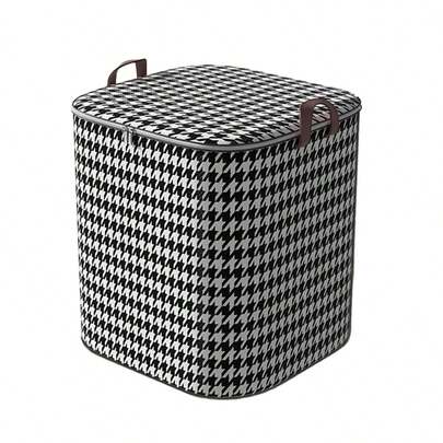 1 件千鸟格图案无纺布可折叠储物袋，适用于存放床上用品、玩具装饰秋季装饰节日装饰房间装饰家居装饰秋季装饰卧室装饰卧室、收纳袋、收纳袋、家居收纳、女式白色 T 恤、女式黑色裤子、女士冬装、连衣裙、女士冬装、优雅女装、女士白衬衫、长袖、女士白色连体裤、女士春季连衣裙、女士春季服装、春季、春装、极简主义、夏季上衣