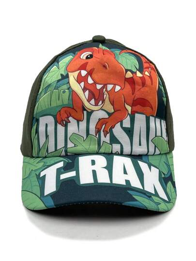 1pc Kids' Cute Dinosaur Tyrannosaurus Rex Printed Baseball Cap, Sun Protection For Daily Wear