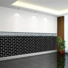 一捲黑白磚紋自粘式可拆式pvc壁紙,防水防油聯絡紙,適用於廚房臥室客廳櫥櫃及家具的裝飾壁紙,家居裝飾和家具翻新 - 黑與白 - 查看 5