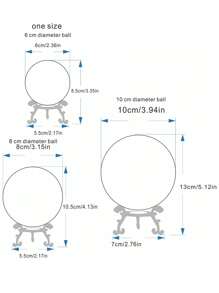 1入組水晶球藝術擺件 - 黑色 - 查看 5