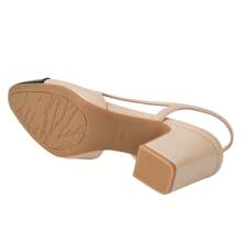 JENN ARDOR Women's Slingback Low Heels Block Heel Pumps Closed Toe Ankle Strap Splicing Color Chunky Heels Work Event Wedding Shoes 2.5 Inch - NUde - View 6