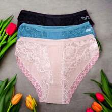 SET 3 LADIES ONE SIZE MULTICOLOR PANTIES - Multicolor - View 1