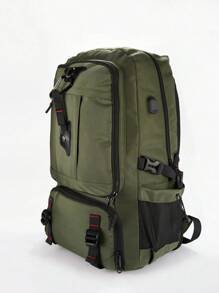 80L Men's Outdoor Backpack Climbing Travel Rucksack Sports Camping Hiking Backpack Large School Bag Pack For Male With Shoes Pocket - Green - View 3