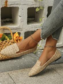 Women's Comfortable Pointed Toe Flat Slip-Onlip-On Design, Spring & Autumn, Foreign Trade Large Size 35-45 - Apricot - View 2