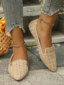 Women's Comfortable Pointed Toe Flat Slip-Onlip-On Design, Spring & Autumn, Foreign Trade Large Size 35-45 - Apricot - View 4