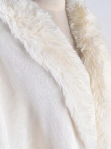 YWQLWJ Khăn choàng ấm áp 1 chiếc thanh lịch dành cho nữ, Áo khoác ngoài mùa đông thân thiện với da - trắng - Xem 6