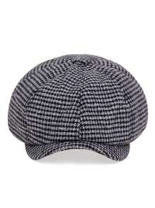 1pc Men's Houndstooth Newsboy Cap For Outdoor Leisure Activities, Traveling, Beach Parties In Spring And Autumn - Multicolor - View 3