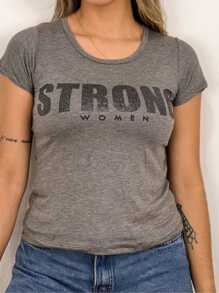 Blusa Feminina Estampa Strong Woman