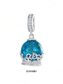 1 件夢幻心形和星星 925 純銀 Diy 珠子適合手鍊和項鍊製作,女士禮物