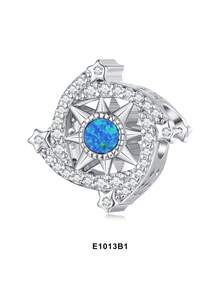 1 件夢幻心形和星星 925 純銀 Diy 珠子適合手鍊和項鍊製作,女士禮物