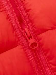 Teen Boy Lightweight Warm Jacket 2023 New Basic Hooded Coat For Fall And Winter - Red - View 2