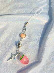 甜美草莓/櫻桃設計心型手機帶