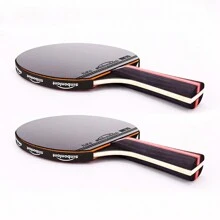 Juego De 2 (15 Componentes) Raqueta De Tenis De Mesa Profesional De 5 Estrellas Con Doble Cara Con Gomas Altamente Elásticas Y 2 Tipos De Mango: Mango Largo Y Mango Corto - Multicolor - Ver 6