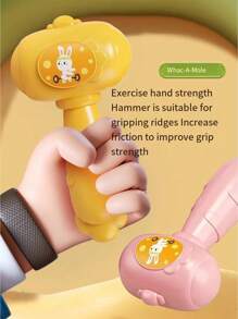 1 pieza Juguete Toddler Whack-A-Mole, Juego de martilleo de conejo de madera, Juguete de aprendizaje temprano interactivo, Acrílico colorido, Excelente regalo para bebés niños y niñas de 0 a 12 meses - Naranja - Ver 2