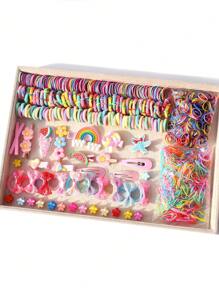 839 件/包女孩网状蝴蝶结最小损伤发夹、发饰套装