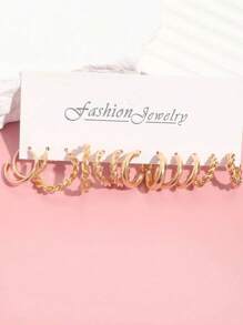 12 Piezas Conjunto De Pendientes Sencillos Con Perlas Artificiales Y Formas Geométricas Metálicas Para Mujeres, Perfecto Para Días Festivos, Citas, Uso Diario O Como Regalo De Obsequio