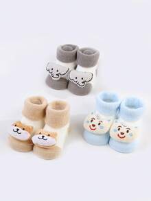 7pairs/pack Thickened Terry Baby Socks With Anti-slip Soles, Suitable For Toddlers' Walking Practice - Multicolor - View 5
